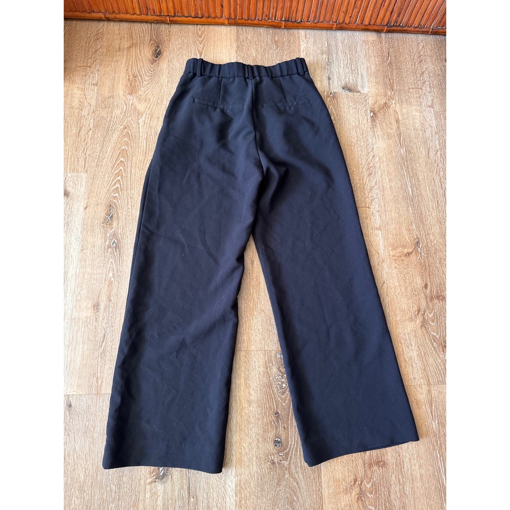 Abercrombie & Fitch Tailored Wide Leg Pants Black Pleated High Rise 26/2S - Picture 2 of 6